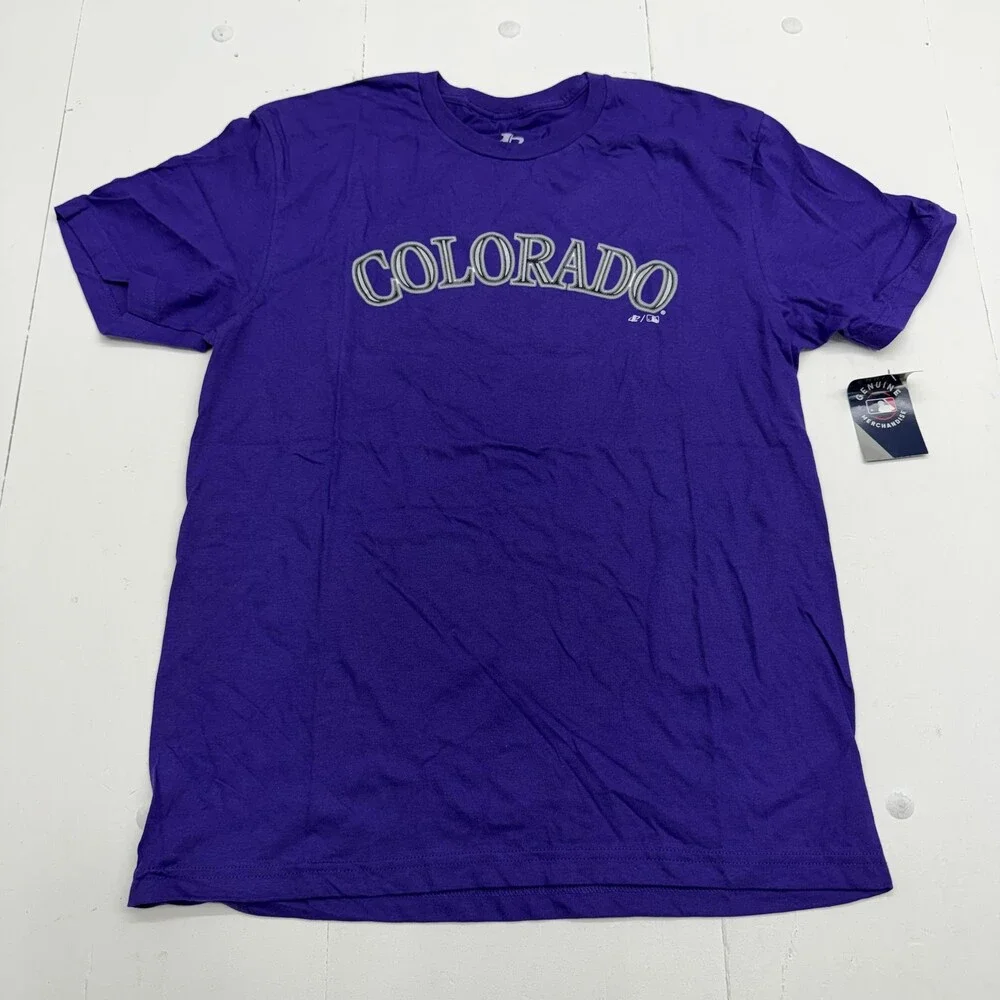 Colorado Rockies Shirt Mens Large Purple MLB Baseball LogoAthletic Graphic Tee